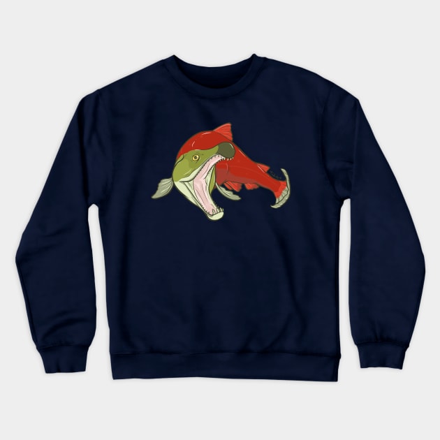 Sockeye Salmon Crewneck Sweatshirt by TaksArt